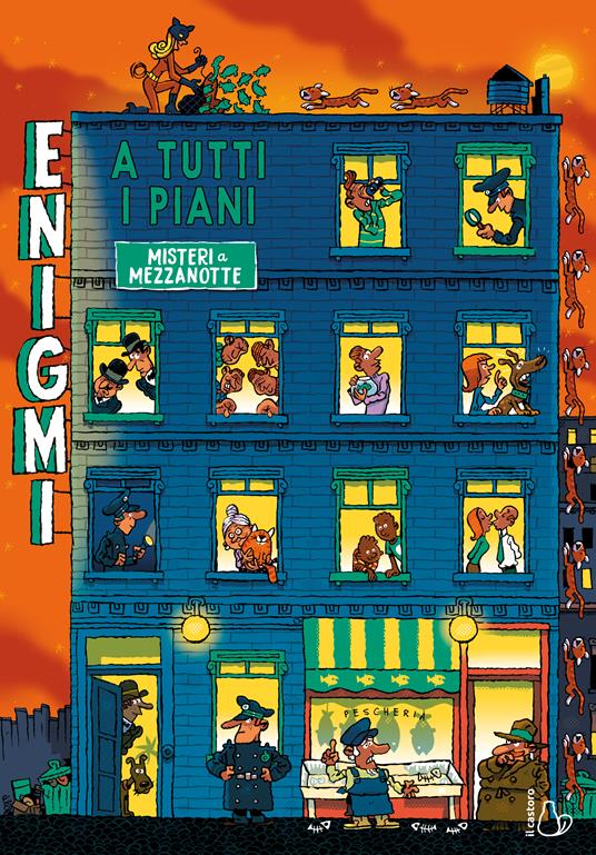 Copertina del libro illustrato Enigmi a tutti i piani. Misteri a mezzanotte di Paul Martin, edito da Il Castoro